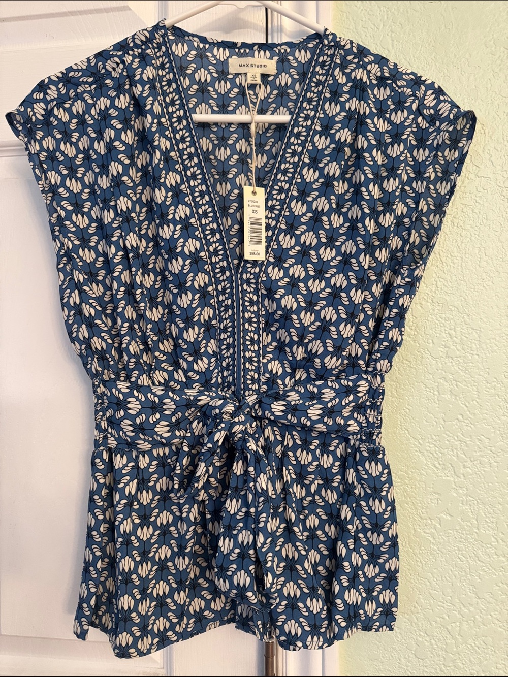 Max Studio Blue/White Blouse, XS